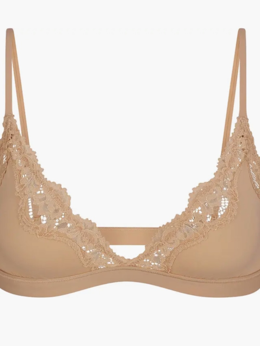 SKIMS Fits Everybody Lace Scoop Bralette in Clay size Large